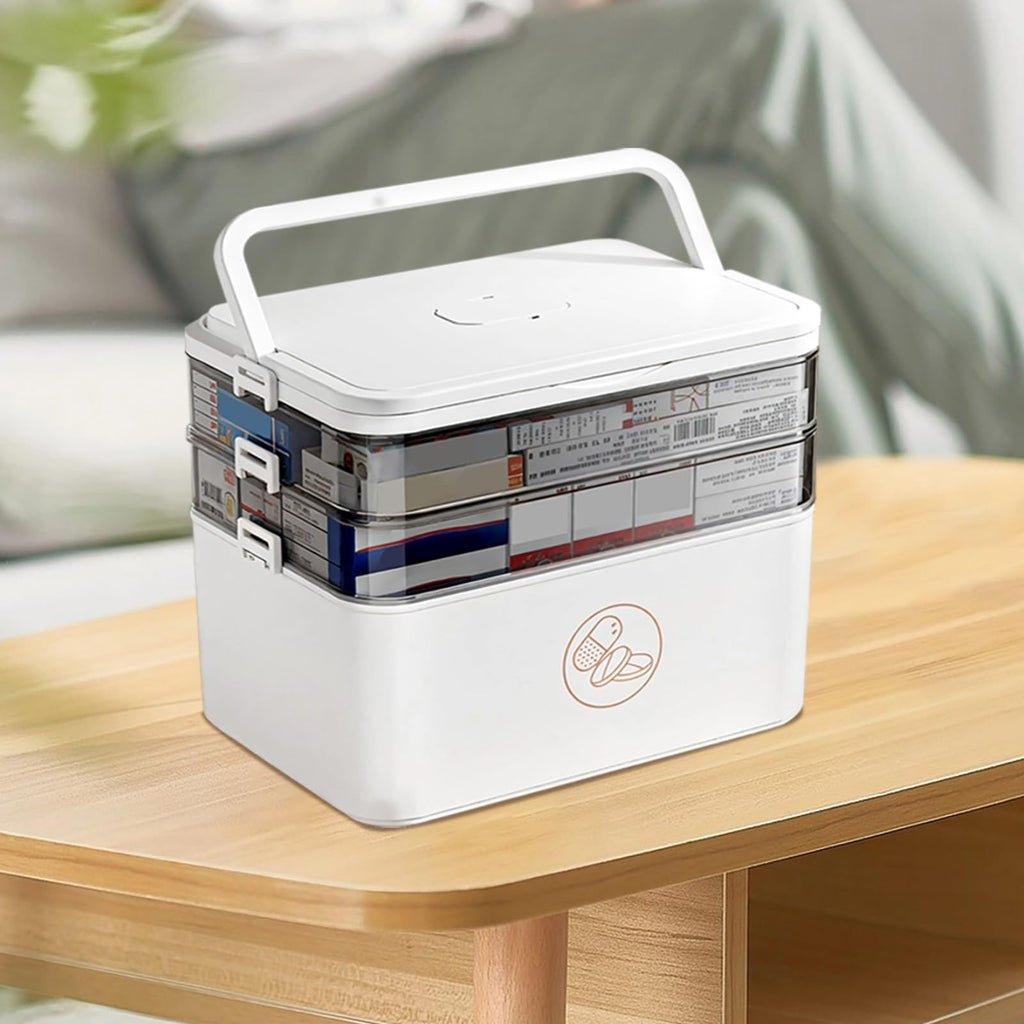UK Portable Medication Box Large Capacity Medicine Storage Container Case