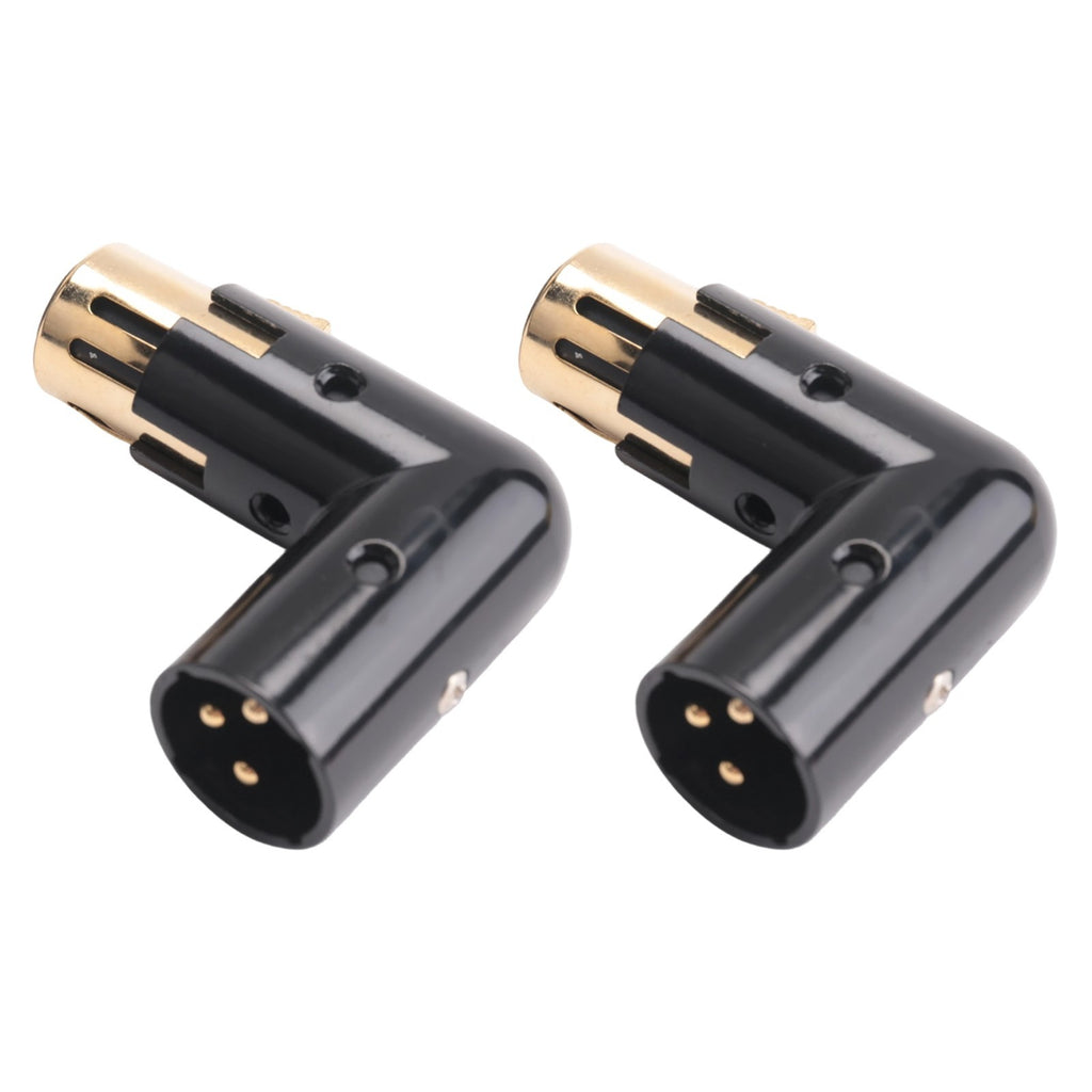 2PCS Audio Adapter Plug Adjustable Male to Female Right Angle XLR Adapter3750