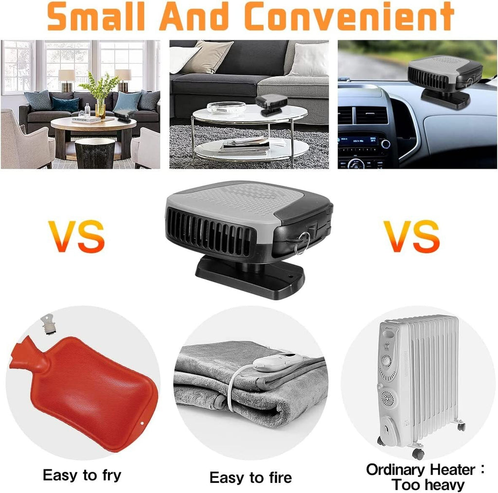 Portable DC 12V Electric Car Heater Heating Fan Defogger Defroster Demister