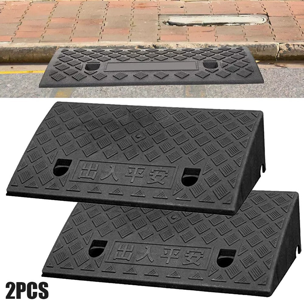 2X 50cm Heavy Duty Rubber Kerb Ramps for HGV Caravans Lorry Car Truck Wheelchair