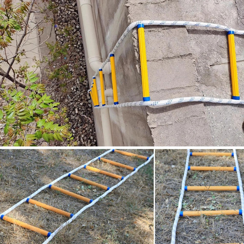 Portable Emergency Fire Escape Ladder 5/10M Soft Rope Ladder Complete With Hooks