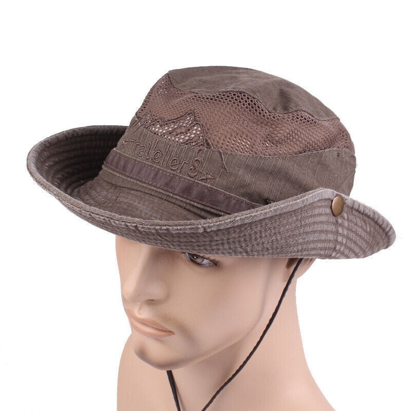 Unisex Cotton Bucket Hat Sun Cap Breathable Fisherman Hat Summer Outdoor Travel