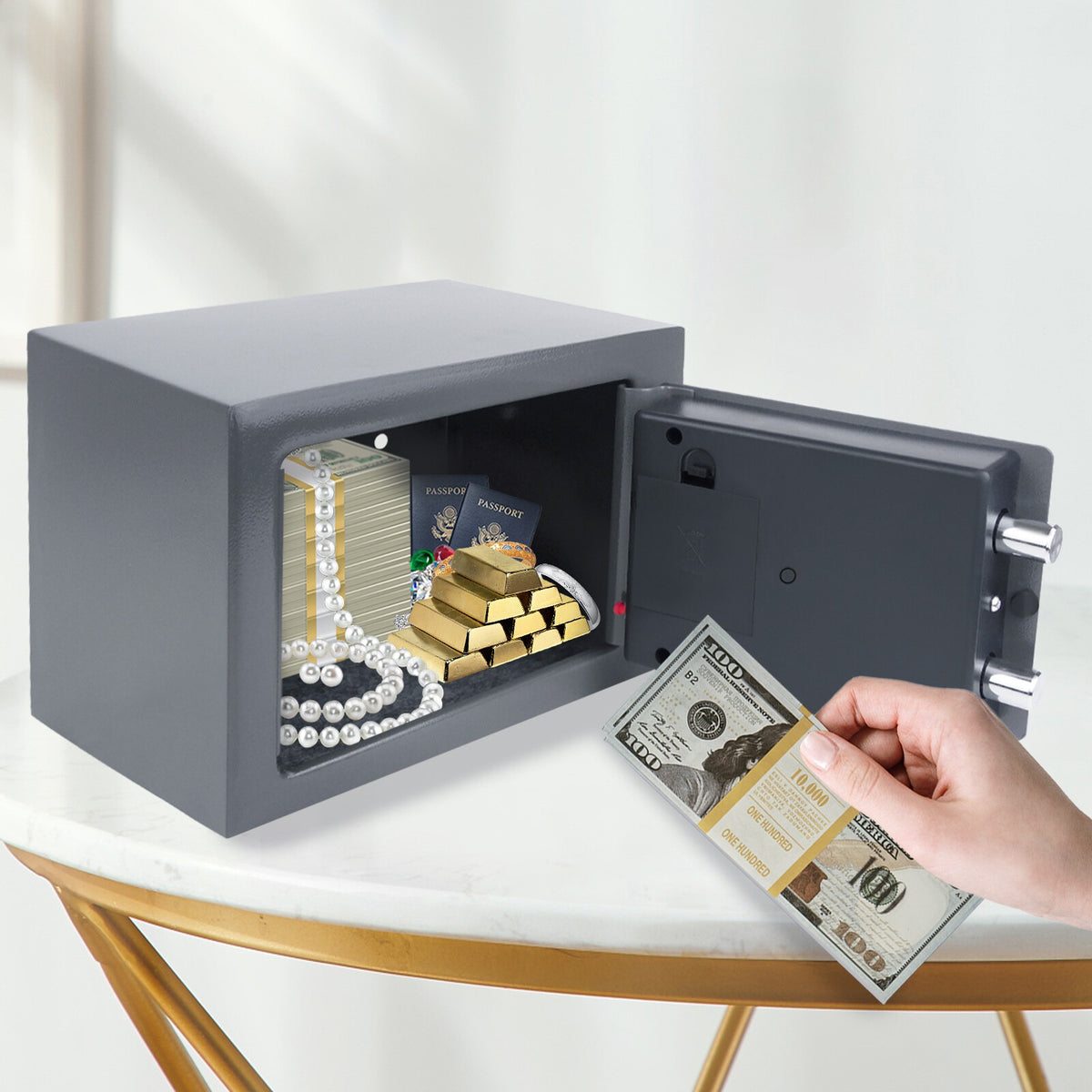 Mini Electronic Password Security Safe Deposit Box Home Office Money Cash Safety