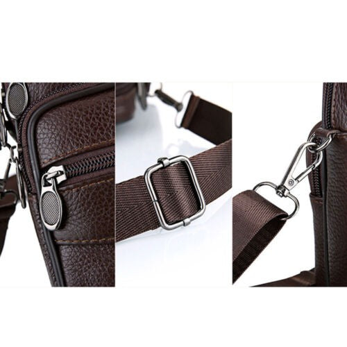 Vintage Men's Genuine Cow Leather Messenger Bag Shoulder Bag Handbag
