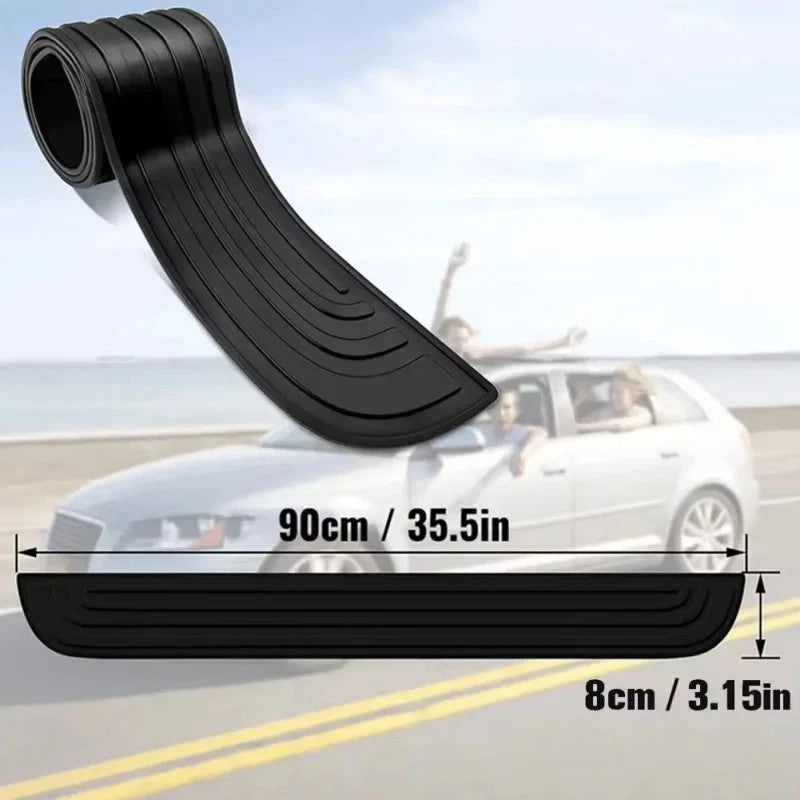 Car Rear Sill Plate Guard Bumper Protector Pad Cover Anti-Scratch Strip Rubber K