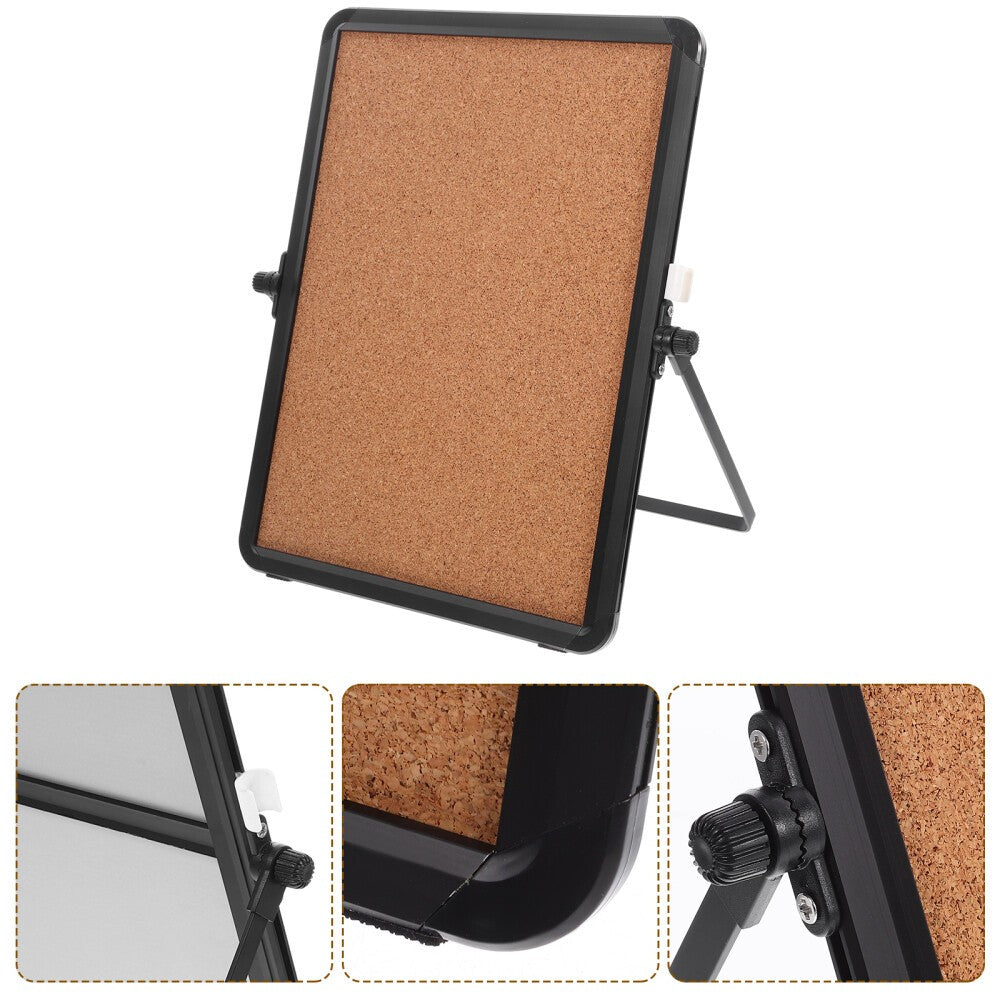 Desktop Message Board Fabric Memo Bulletin Display Stand Cork Small for