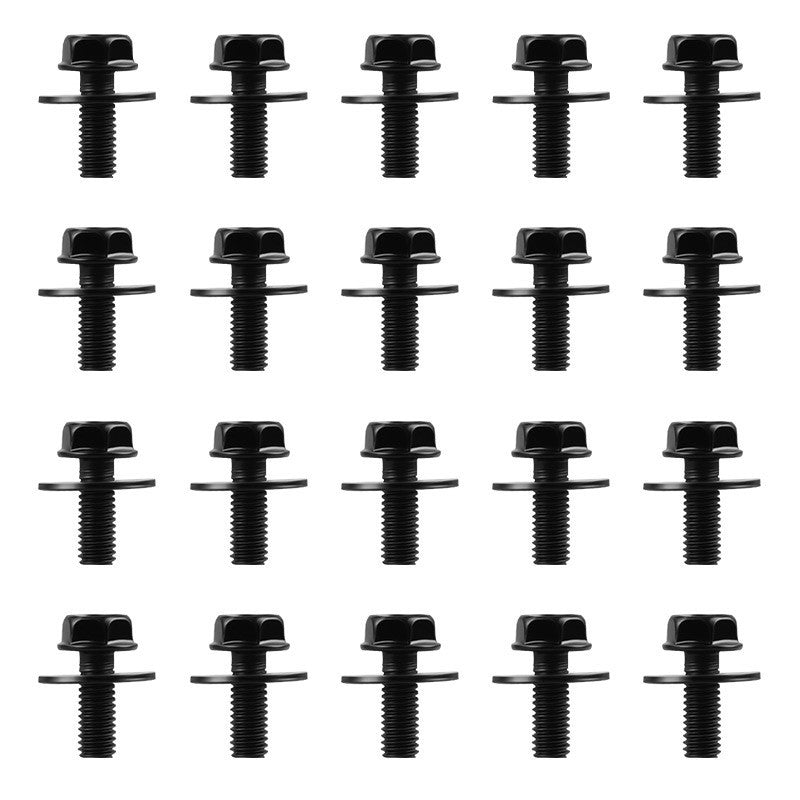 40x Car Body Bolts Screw Fastener Fender M6-1.0x 16mm Long-10mm Hex-17mm Washer