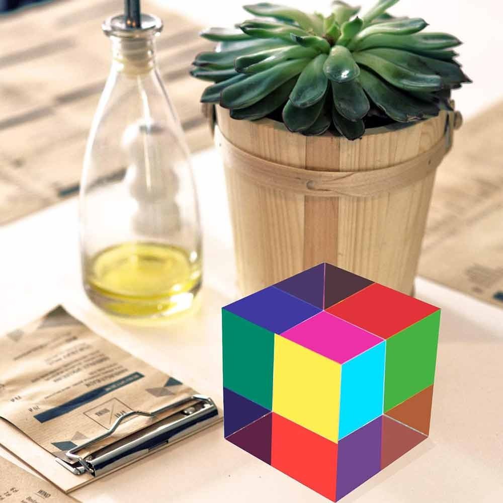 50mm Cmy Mixing Colour Cube Prism Glass Rubik's Cube Pyramid Home Decor Toys New