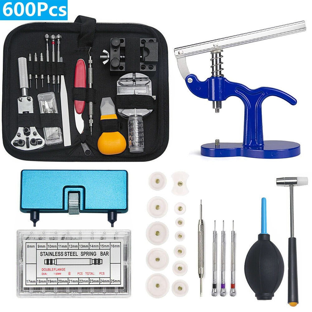 600Pcs Watch Repair Tool Kit Professional Repairing Spring Remover Tools + Case