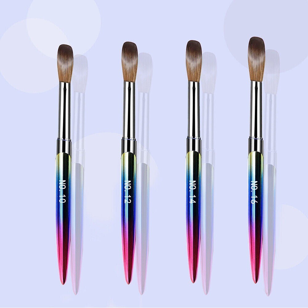 4Pcs/Set Kolinsky Sable Nail Art Brush Set Acrylic Brushe Powder Brushes