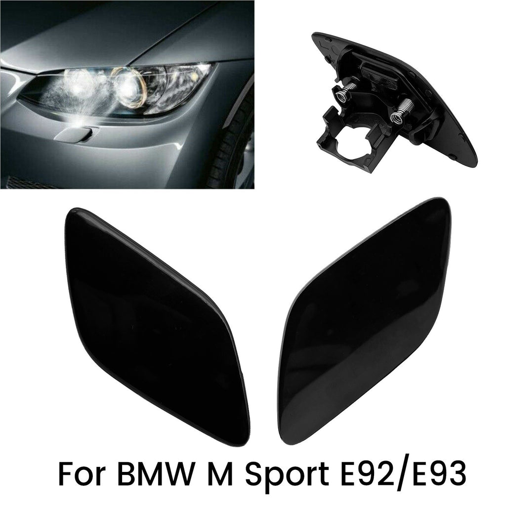Left& Right Pair For BMW E92 E93 Headlight Washer Jet Spray Nozzle Cover Cap