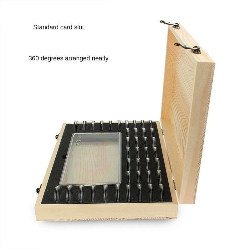 Wood Coins Storage Box Case Holder Set for Certified Coin w/ 40x Capsules