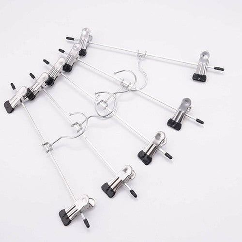 20-Strong Metal Clips Hangers Chrome Clothes Coat Trouser Skirt Non-slip Rack