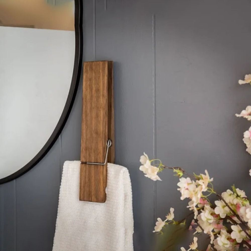 Giant Clothespin Bathroom Towel Holder | Huge 12” Clothes pin | Farmhouse