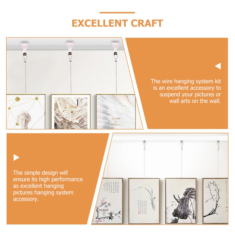 10Pcs Hanging Photo Display String for Pictures Frame Wires Rail Hooks