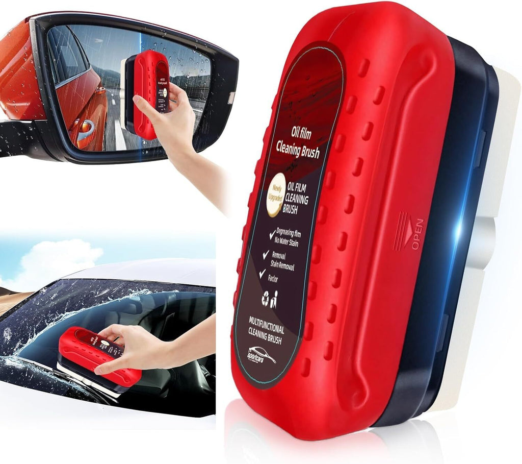 3xCar Glass Cleaning Brush Oil Film Remover Windshield Cleaner Wipe Tool Window