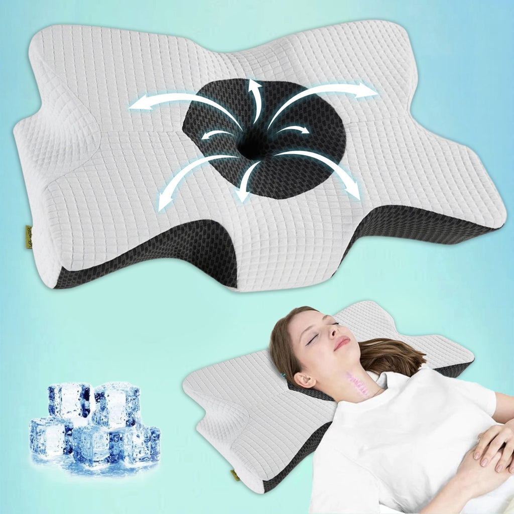 Orthopedic Memory Foam Pillow Ergonomic Shape for Cervical Neck & Shoulder Pain