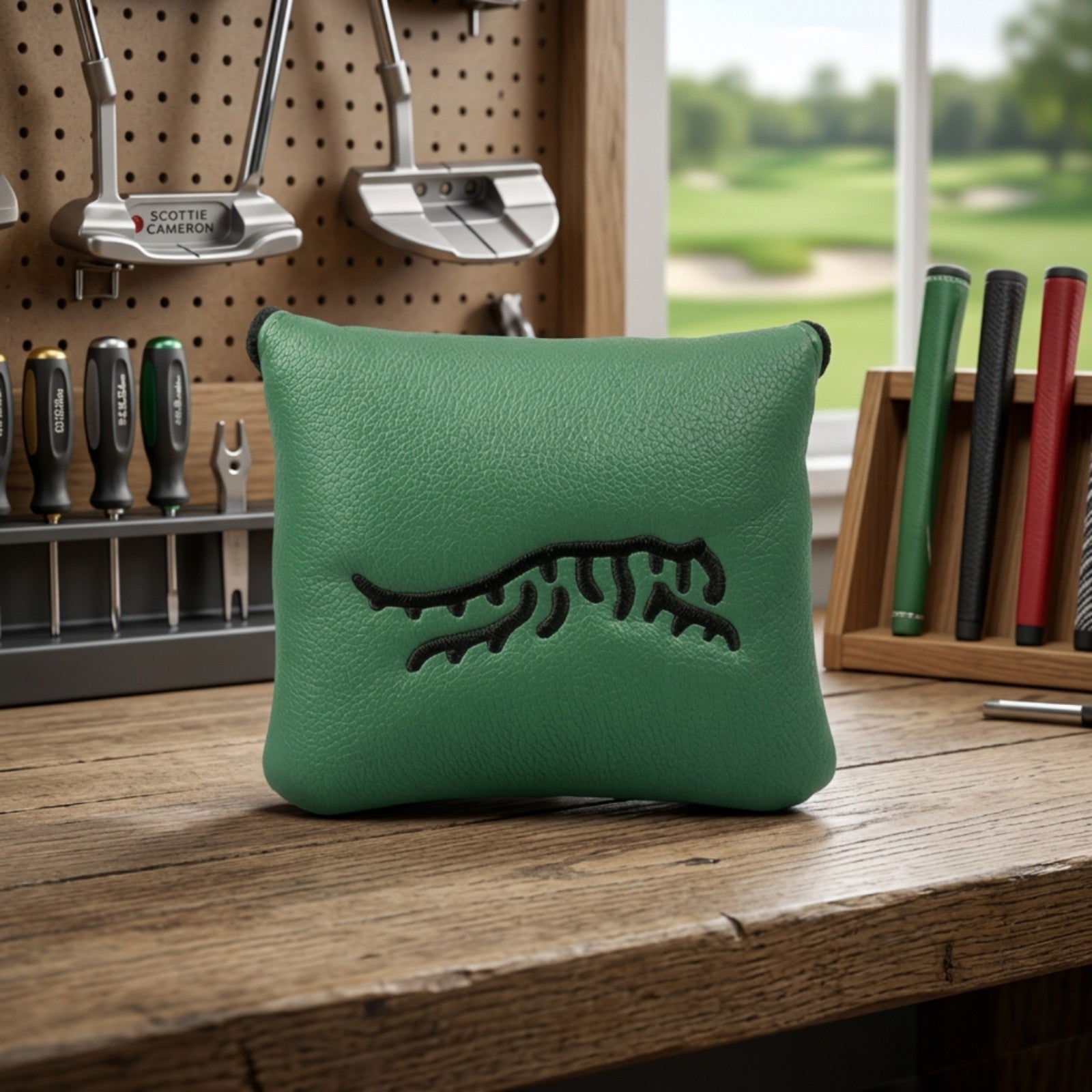 Square Mallet Putter Headcover Leather-Like Square Putter Cover Padded