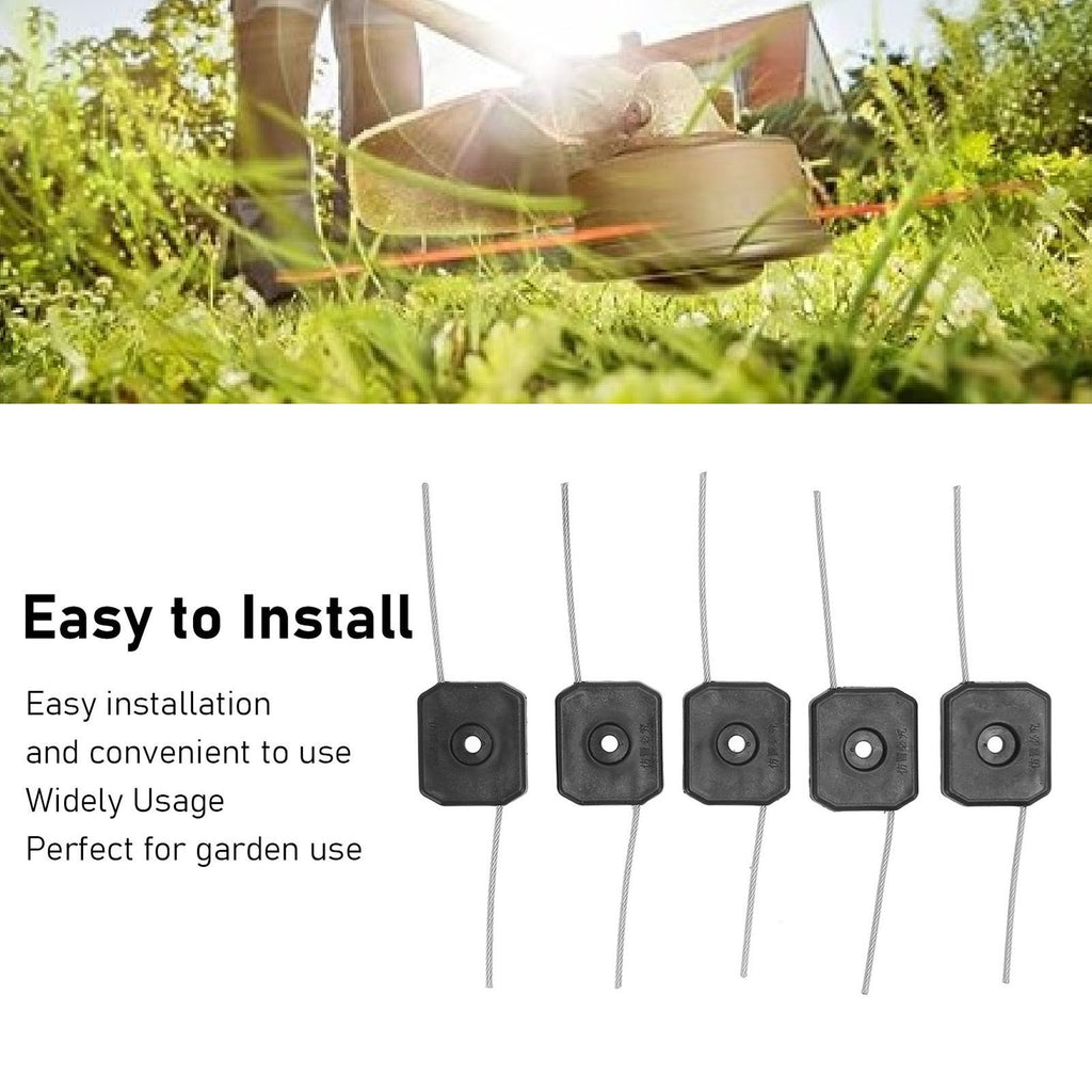 Steel Wire Trimmer Head, 5pcs 150mm Trimmer Line Grass Cutting Head Solid Black