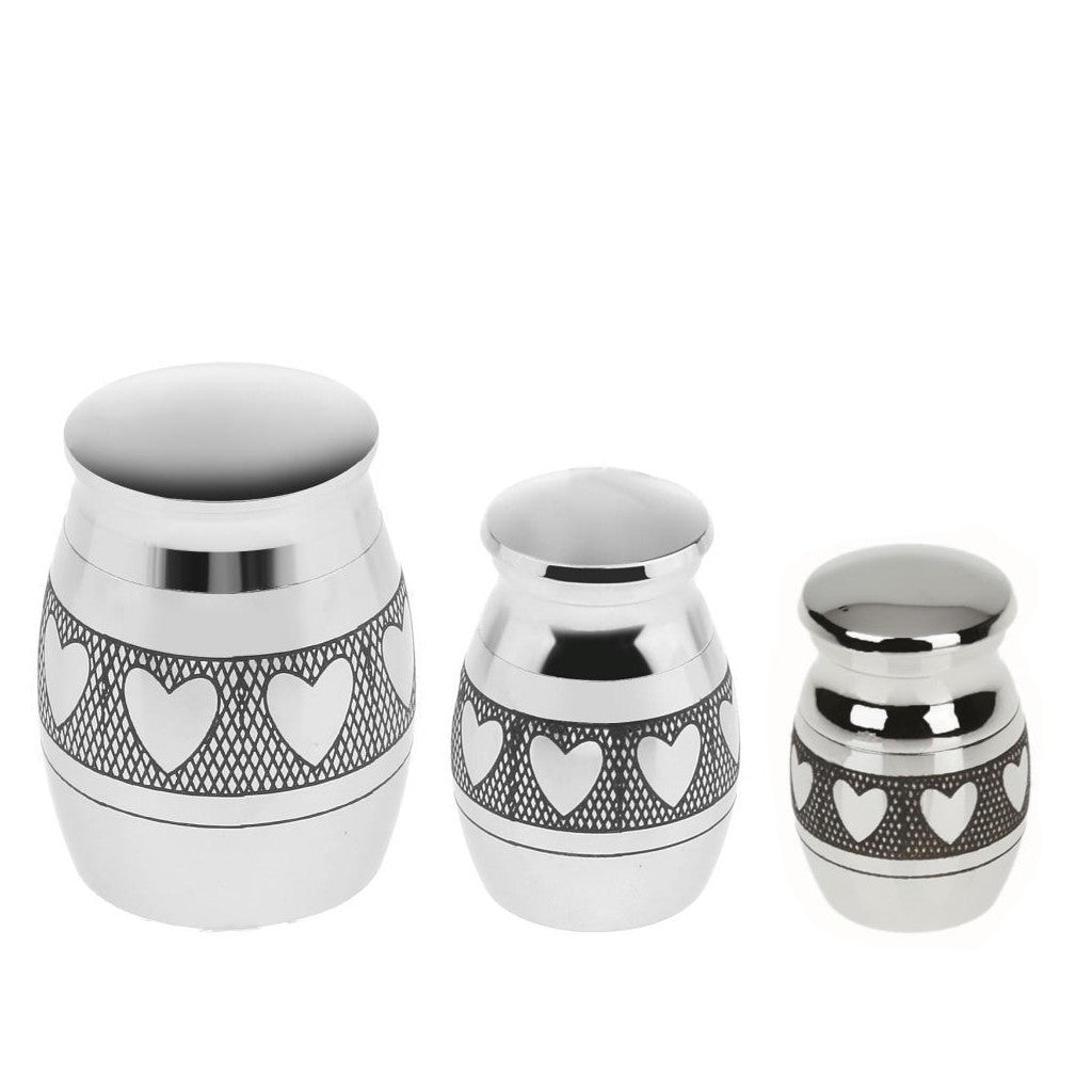 Silver Cremation Urn for Human Ashes Adult Funeral Urn Handcrafted Container