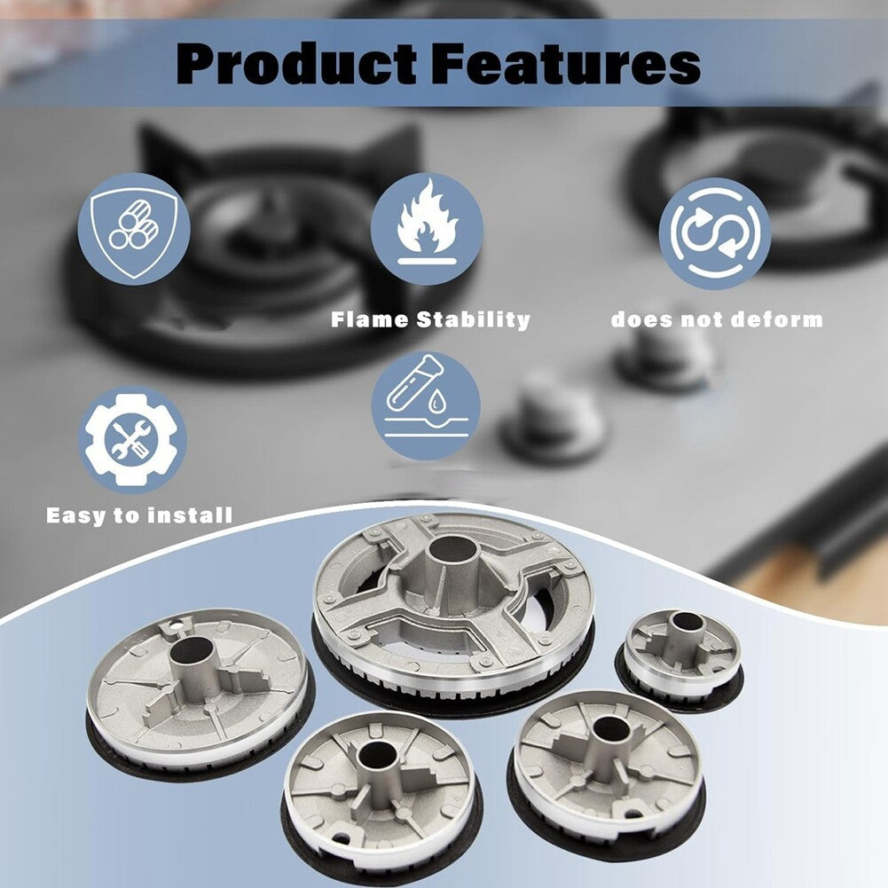 5X Gas Stove Burner Caps Set Burner Cap Replacement Part Cooker Lids Flame Cover