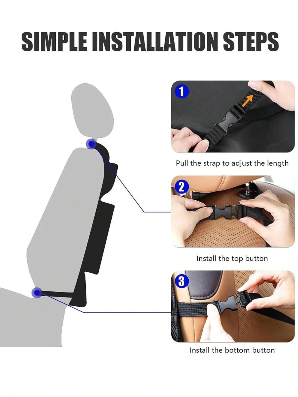 2PCS Car Seat Organiser Back Seat Organiser Universal Multi-Pocket Touch Screen