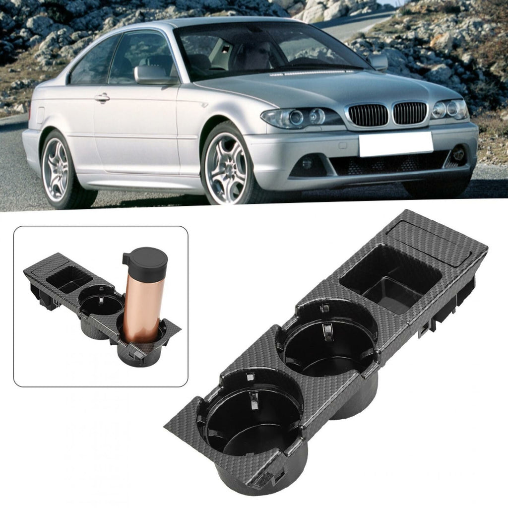 Carbon Fiber Style Center Console Cup Drink Holder For BMW 3 Series E46 1998-06!