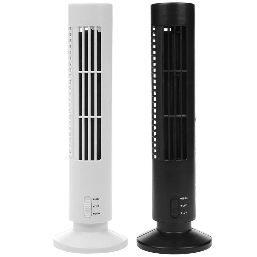 LED Tower Fan Bladeless Cooling Fan 2 Gear Speed for Living Room Bedroom Office