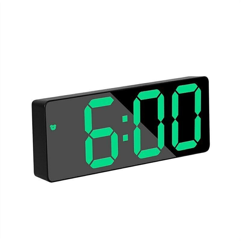 Alarm Clock Led Display Digital Mirror Voice Clock Battery/Plug-In Dual Purpose