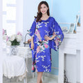 Women Pullover Nightdress Ice Silk Plus Sleepwear Chinese Traditional Night Robe