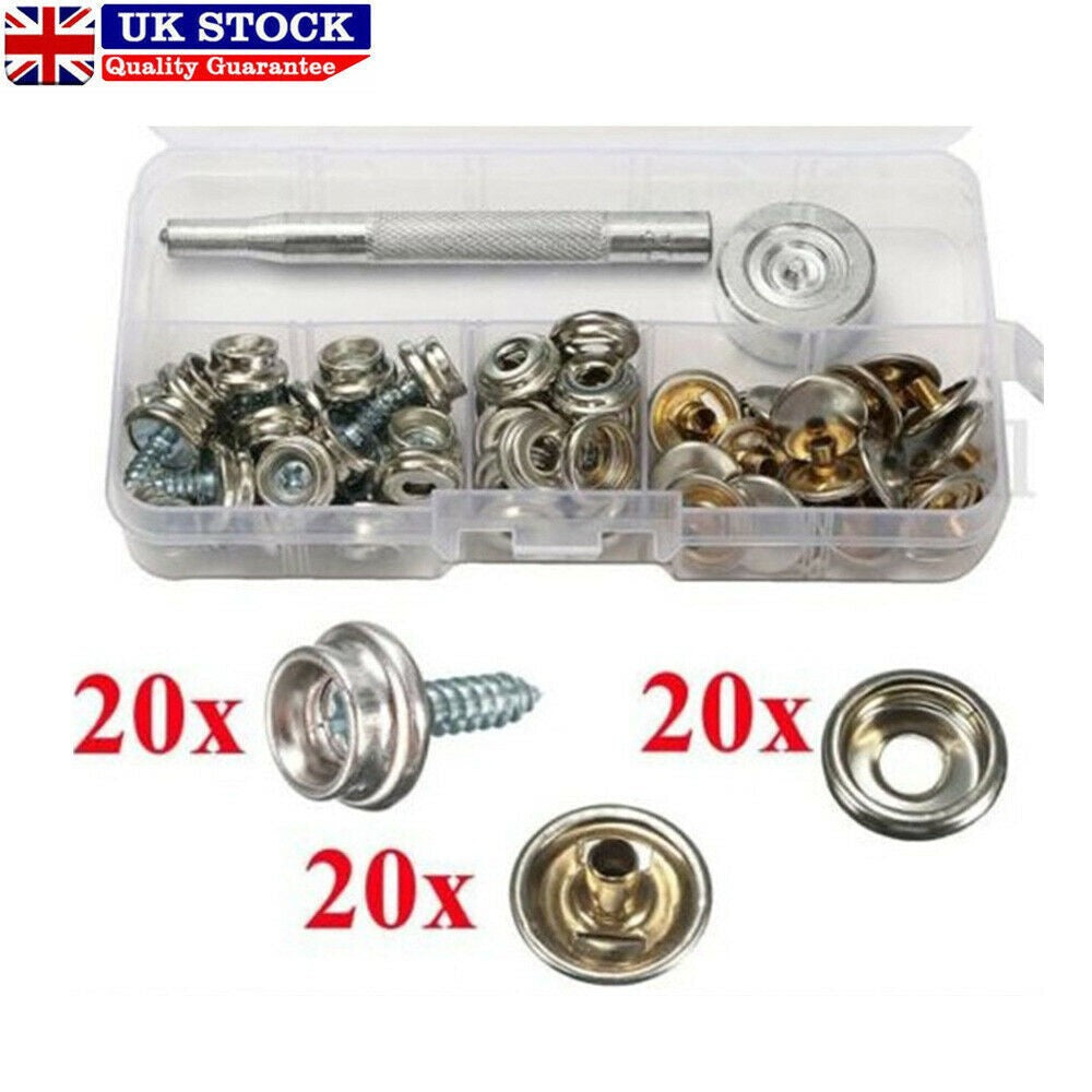 Universal 62 Set Stainless Steel Boat Marine Canvas Snap Cover Fastener Kit