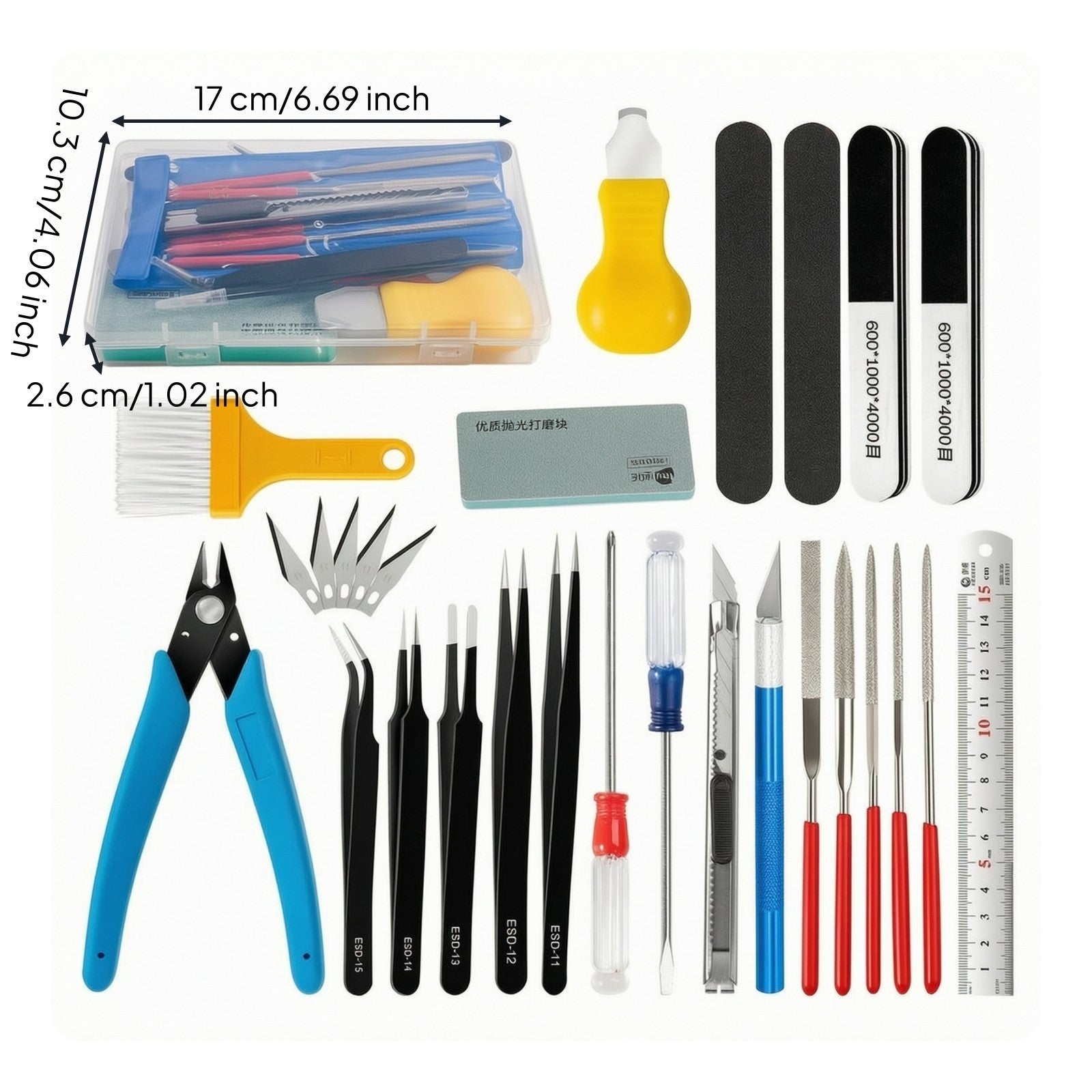 28 Pieces Gundam Tool Kit Portable Model Tools Kit Practical for Workbench