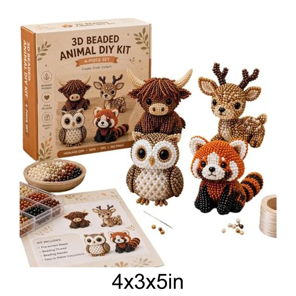 Tiny 3D Beaded Animal DIY Kit Cute Bird Animal Beading Craft Set Handmade Art UK