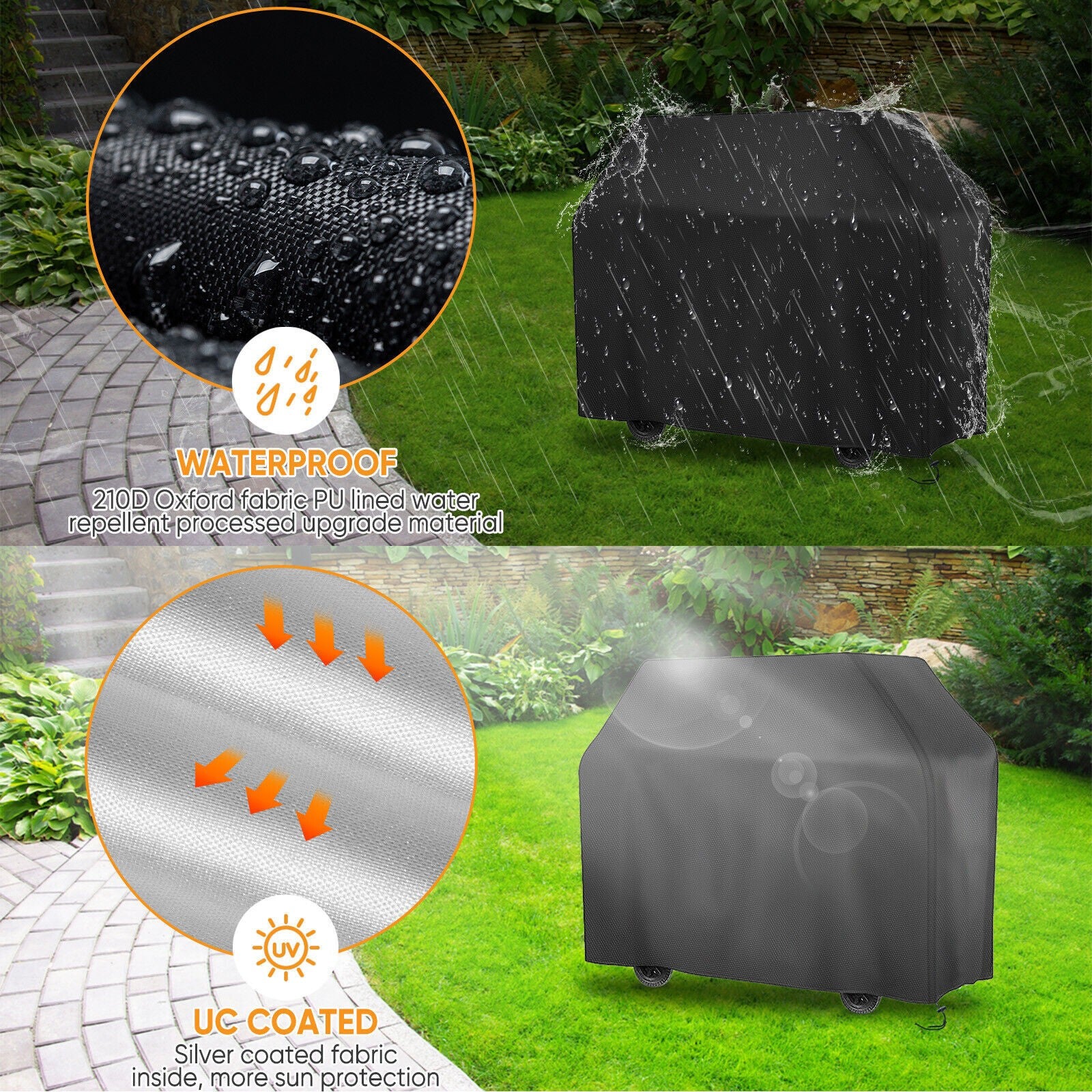 210D Heavy Duty BBQ Cover Waterproof Patio Barbecue Grill Outdoor 2 3 4 Burner