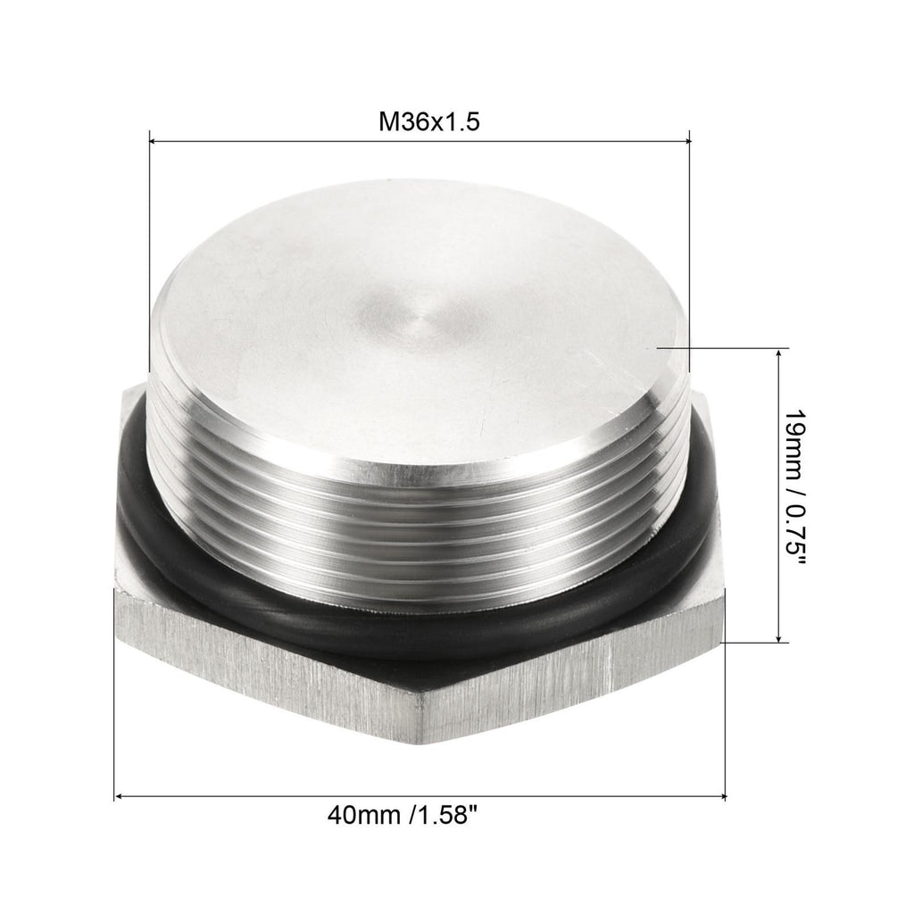 M36x1.5 Male Plug Thread Hex Head Socket Solid Pipe Fitting with Sealing Ring