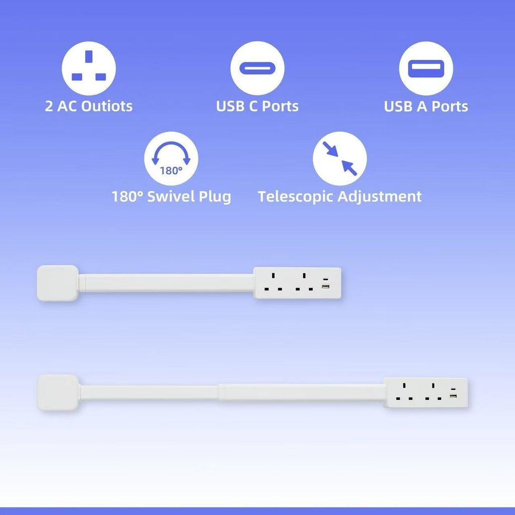 Electrical Outlet Extender Stick Power Socket Expander Rotates 180°