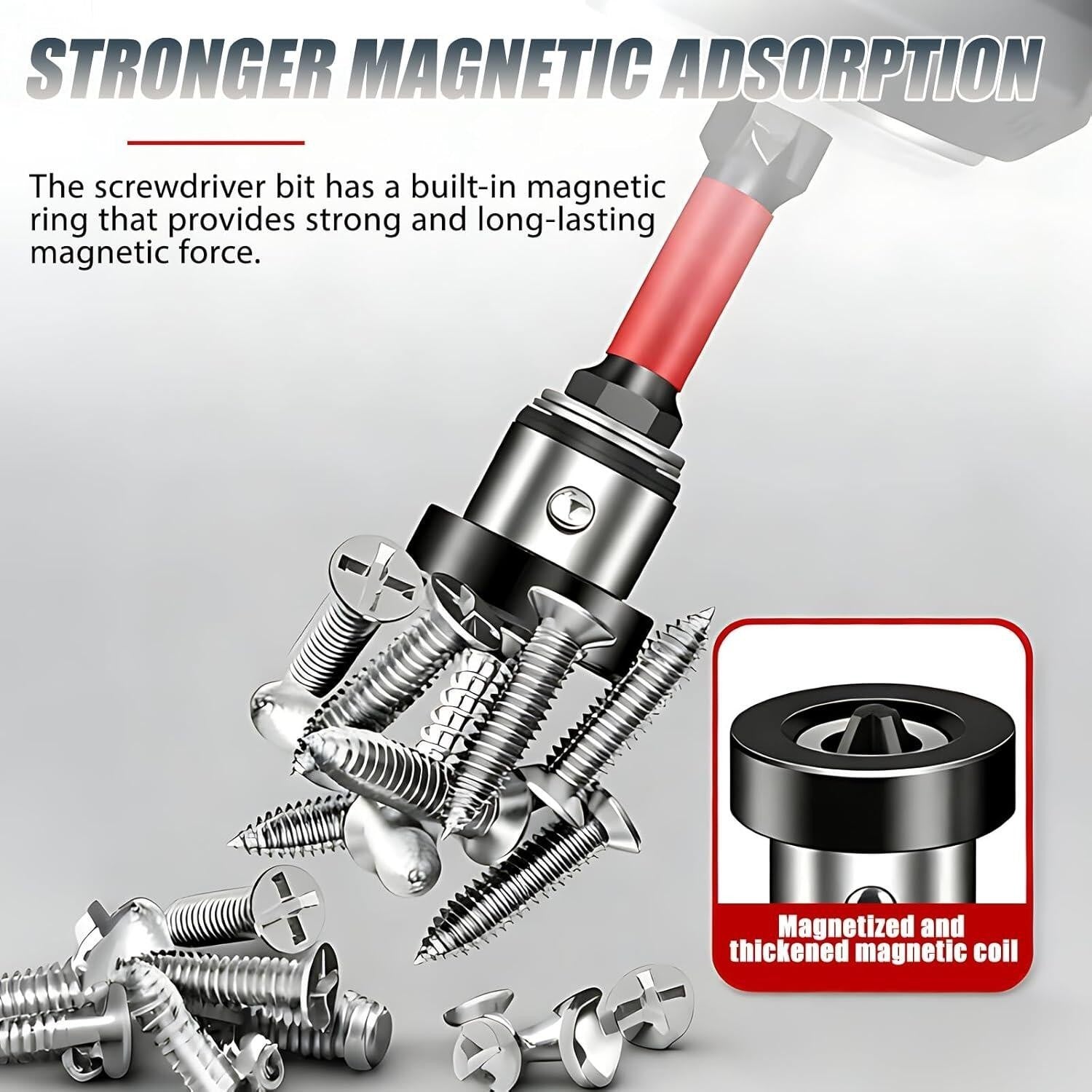 5PCS Plasterboard Screw Setter Bit PH2 50mm Magnetic 1/4" Hex Shank Drywall Tool