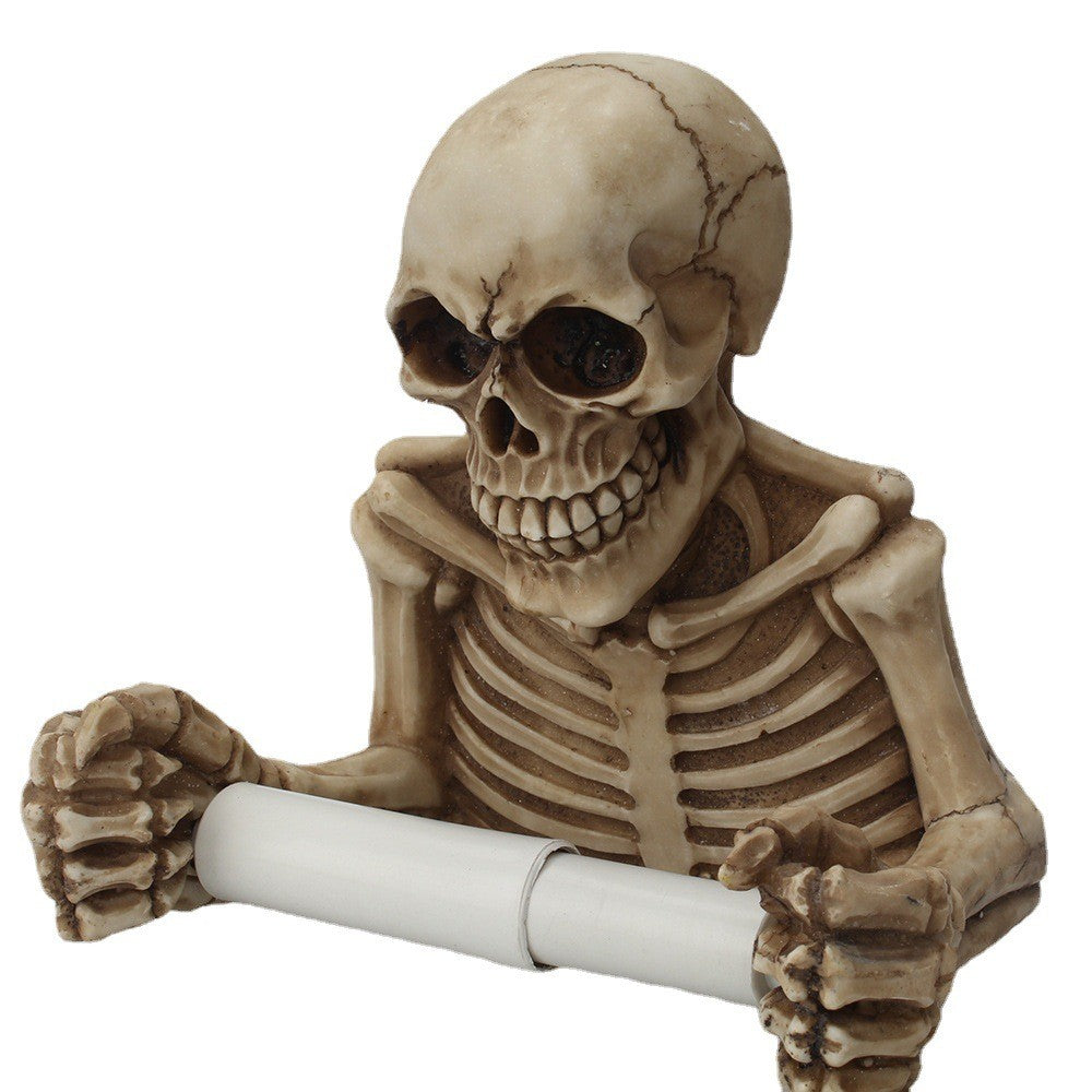 Skeleton Toilet Paper Holder with Keyhole Slot for Wall Mounting, Spooky Skull🔥