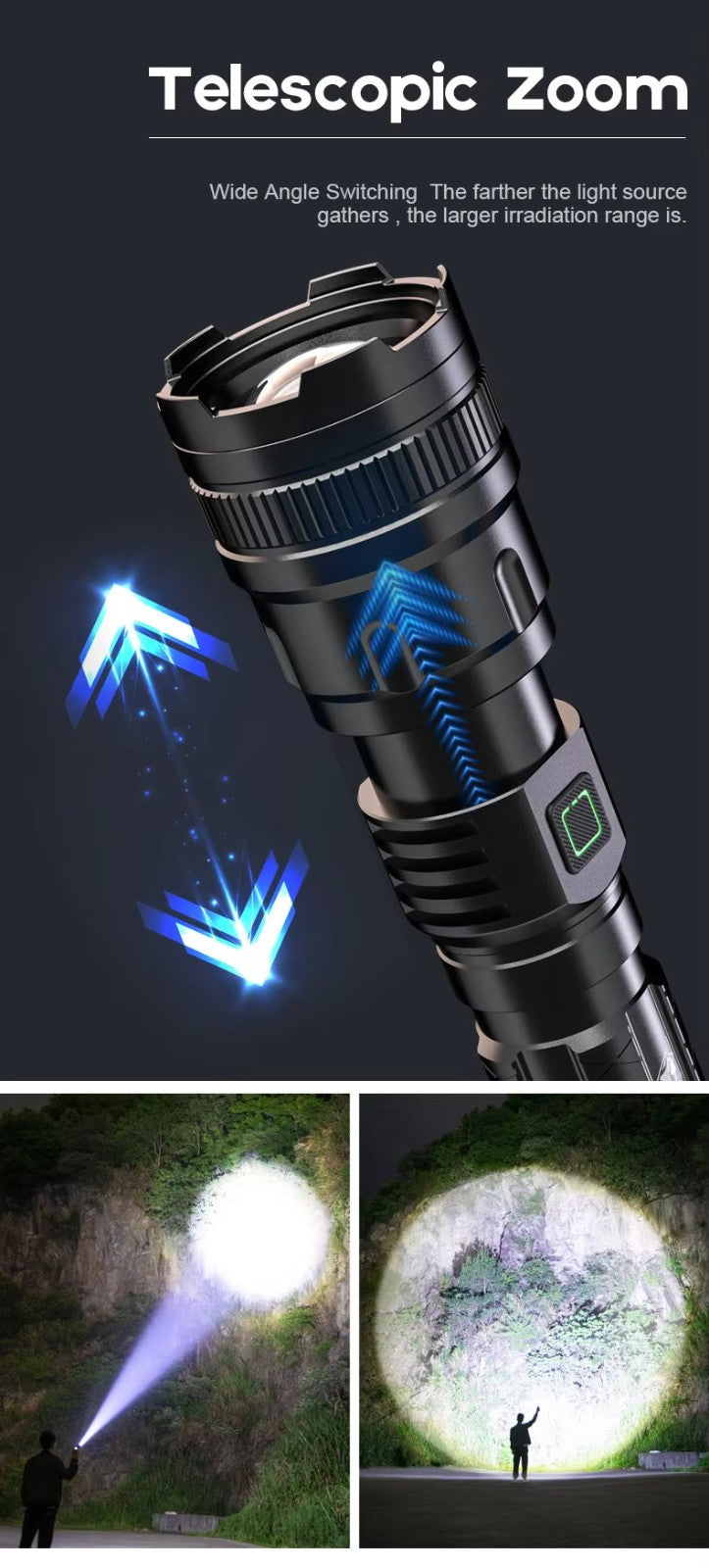 Super Bright USB Rechargeable LED Flashlight  Torch Tactical Lamp UK
