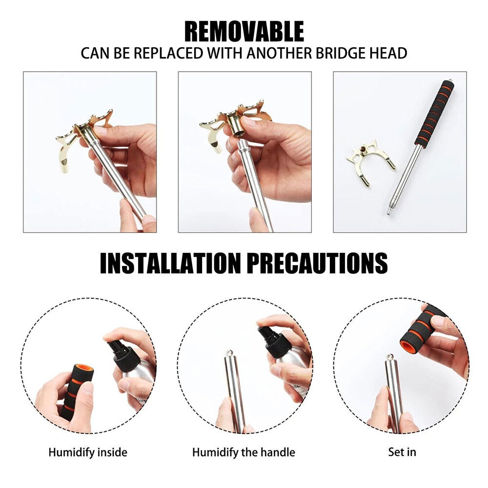Billiards Pool Cue Stick Bridge Telescopic Snooker Cue Rest with Removable