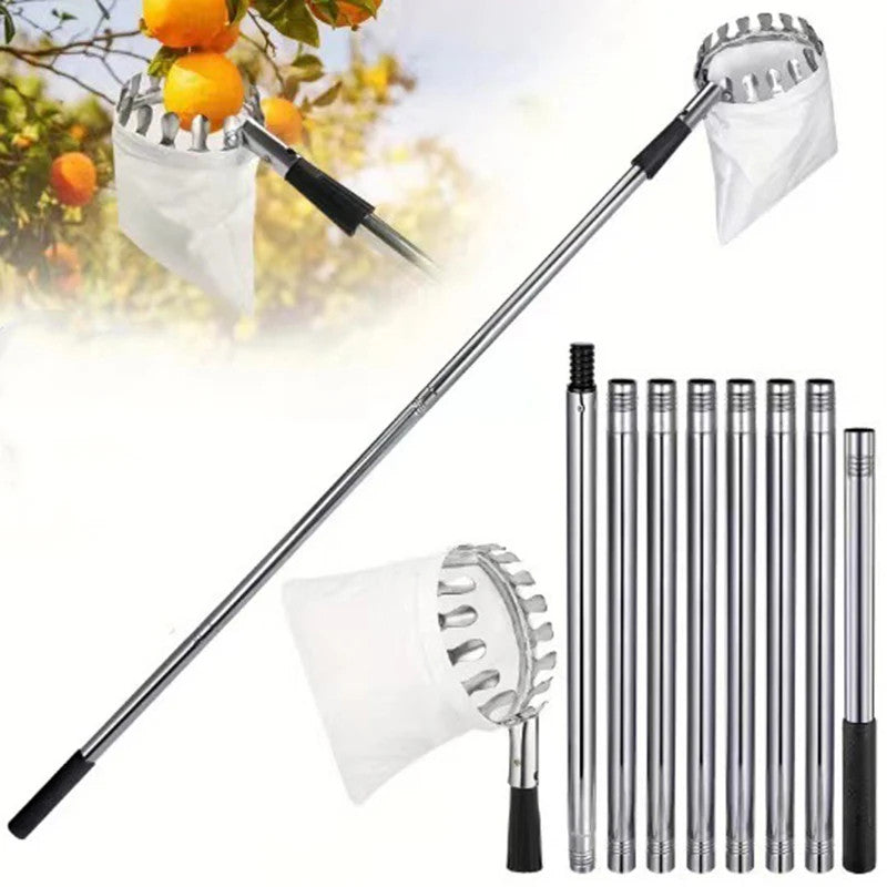 Stainless Steel Telescopic Fruit Picker Rod 1.6 2.4 3.2 4M Pole