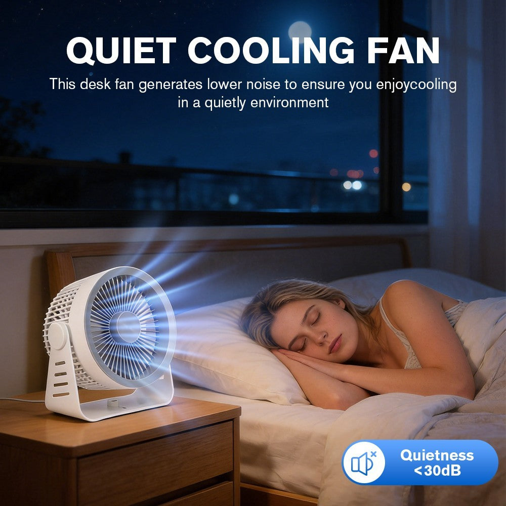 Rechargeable USB Desk Fan Portable Mini Cooling Fan 5 Speed Quiet Office.*