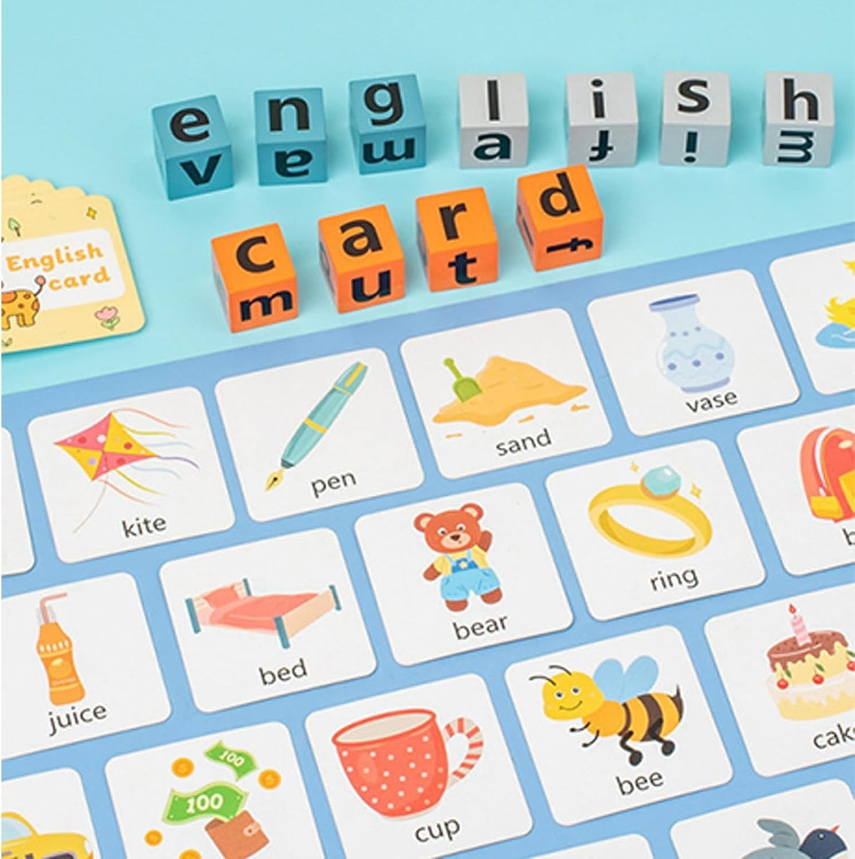 Word Race Spelling Game For Kids - Alphabet Puzzle Set With Flash Cards