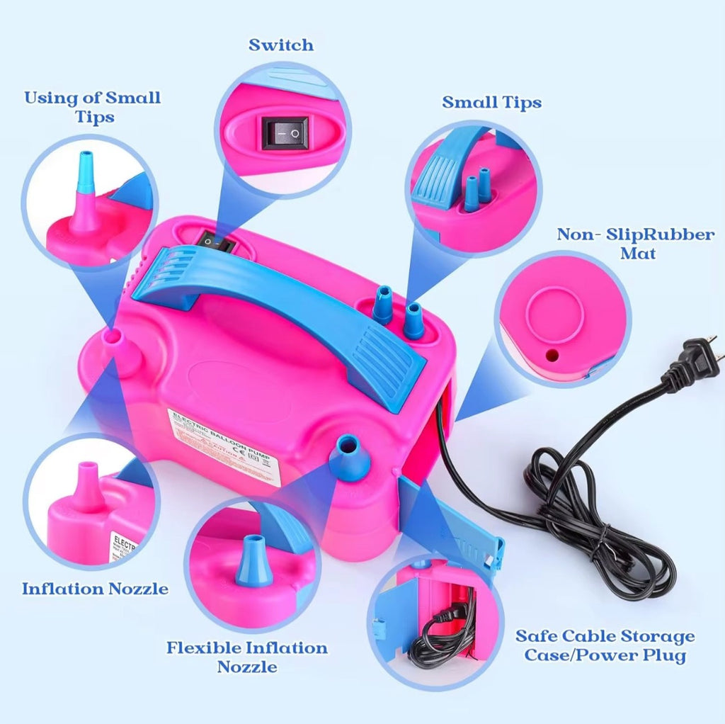 Portable 600W Electric Balloon Pump Inflator Air High Power Blower Party UK Plug