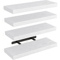 15.7in Wall Shelves Wood Floating Shelves Set of 4,Invisible Brackets Wall Decor