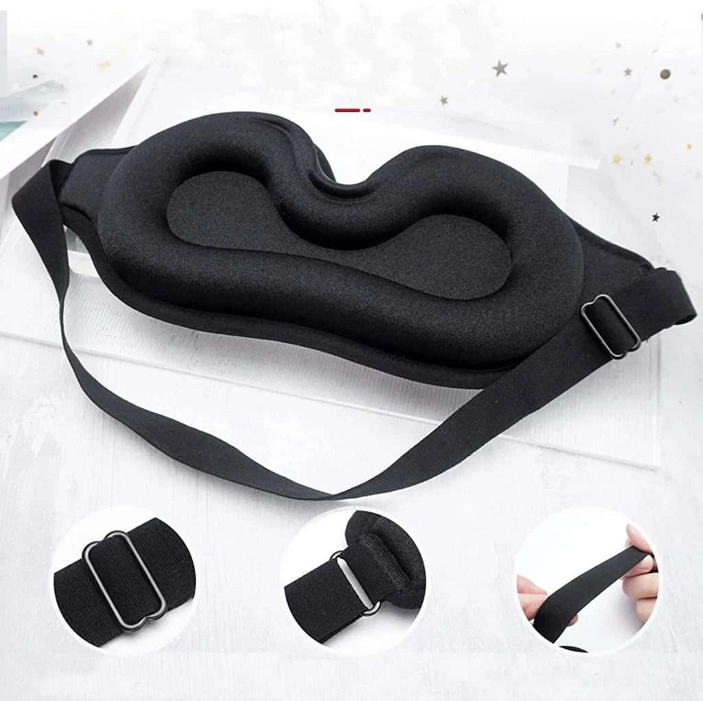 2PCS 3D Sleeping Mask Memory Foam Block Out Light comfort Eye Shade Blindfold