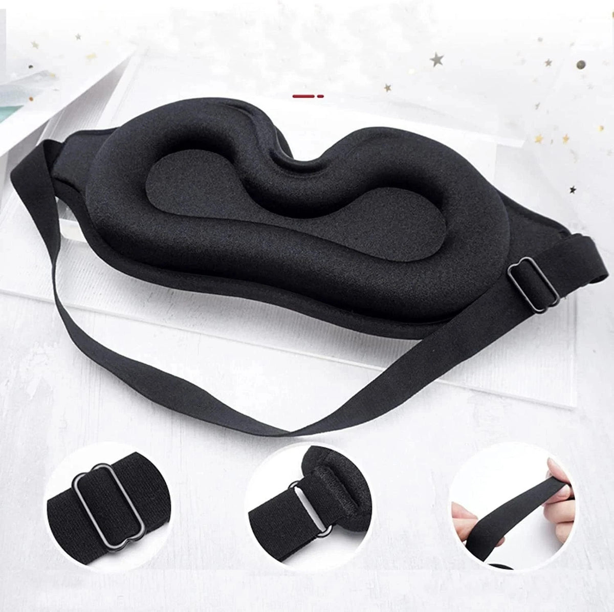 2PCS 3D Sleeping Mask Memory Foam Block Out Light comfort Eye Shade Blindfold