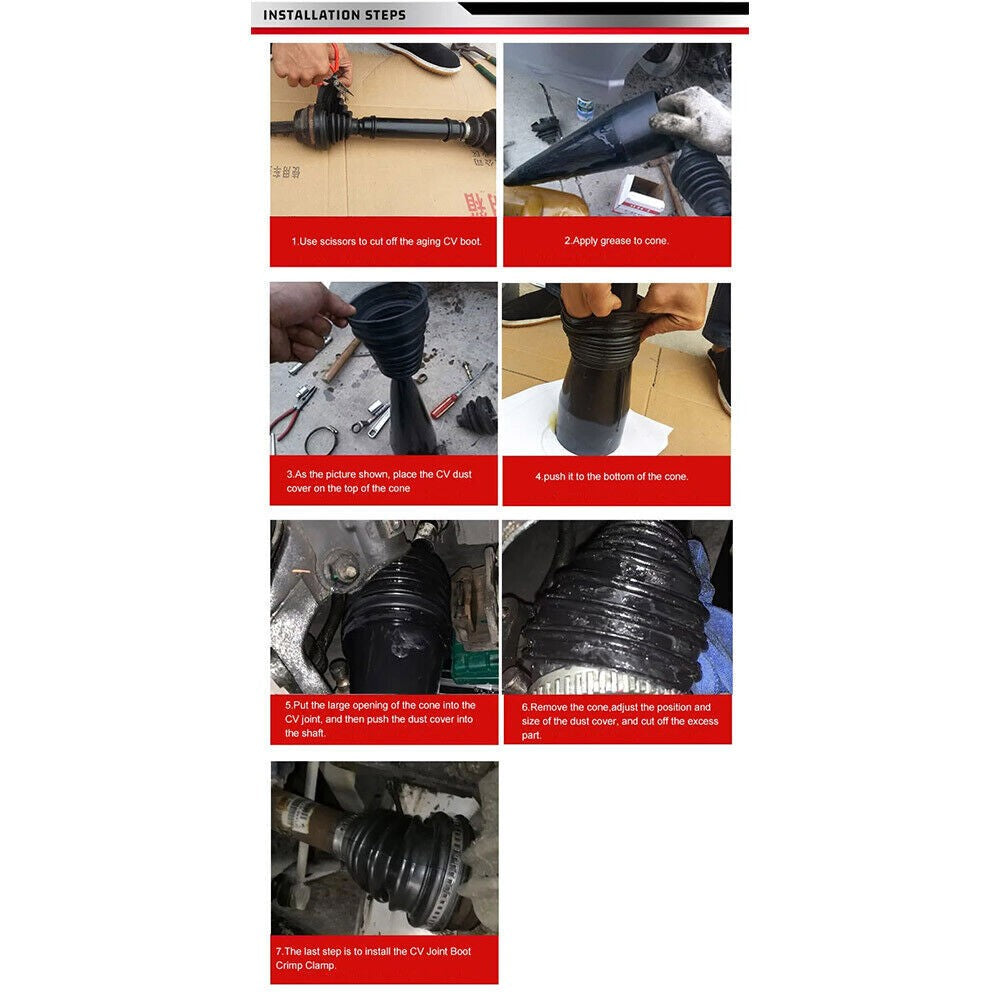 2x Car CV Boot Kit Stretchy Universal Fit Drive Shaft Gator Joint Rubber Cover