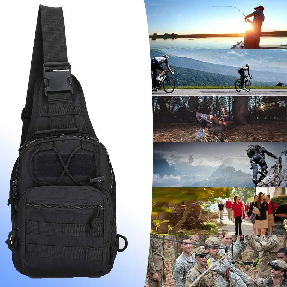 Outdoor Tactical Shoulder Bag Messenger Sling Chest Pack Military Molle Backpack