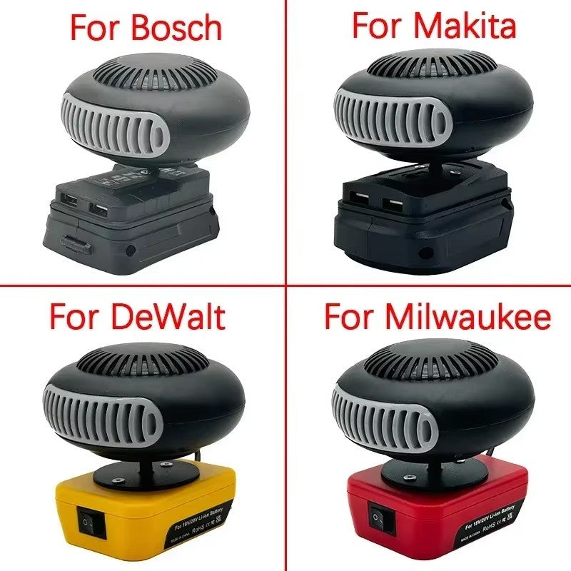 18V/20V Space Heater for DEWALT MILWAUKEE Battery with USB-A Ports（No Battery ）